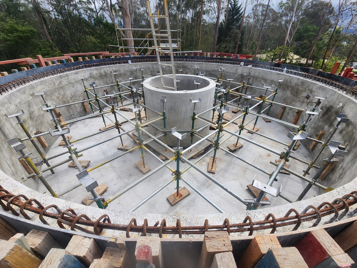 Custom propping design inside a concrete tank