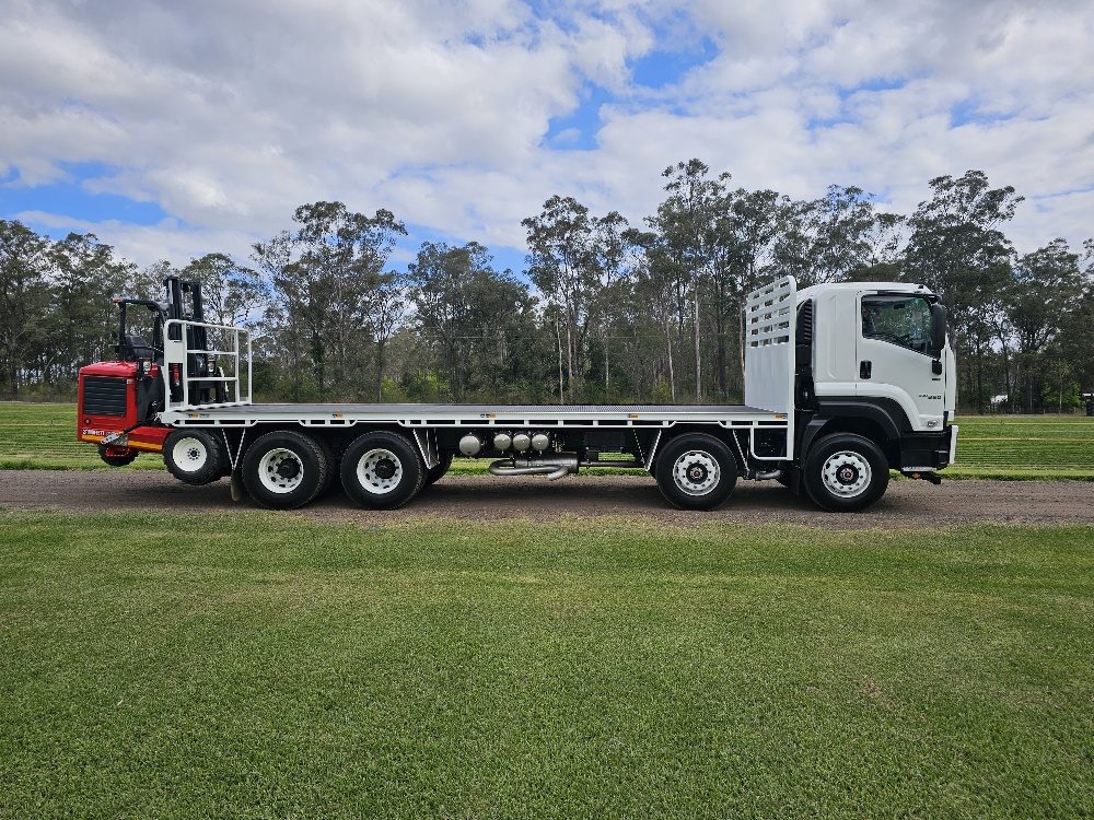 Delivery truck loaded for scaffold hire