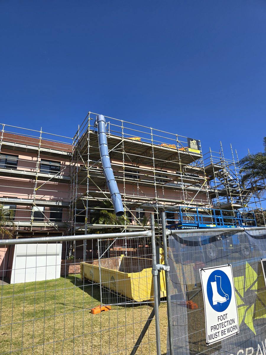 Fenced and signed compliant scaffold site